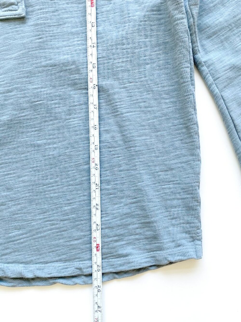 Marine Layer Dusty Blue Heavy Slub Long Sleeve Polo Size S - Picture 6 of 7